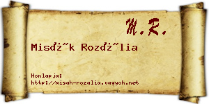 Misák Rozália névjegykártya